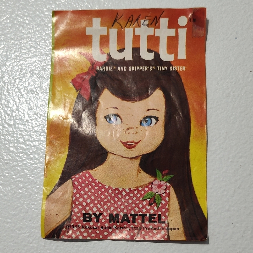 Mattel Tutti Doll Booklet with Red and Yellow Cover